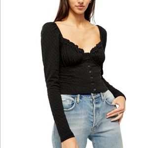 Free People black xs top